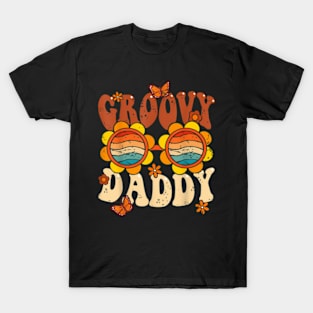 Groovy Daddy 70S Aesthetic 1970'S Father'S Day T-Shirt